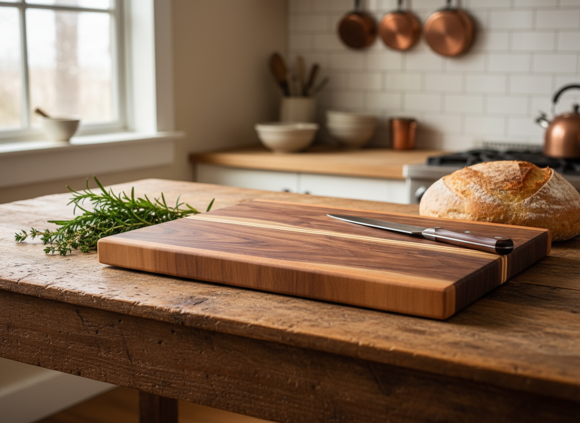 Handmade Wood Cutting Board - 005CB in Kitchen Setting
